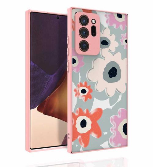 Galaxy Note 20 Ultra Uyumlu Desenli Kamera Korumalı Parlak MKST Nora Kılıf-NO5