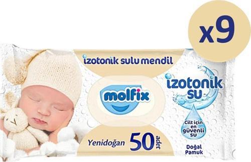 Yenidoğan Izotonik Islak Mendil 9 Paket X 50 Yaprak- 450 Yaprak