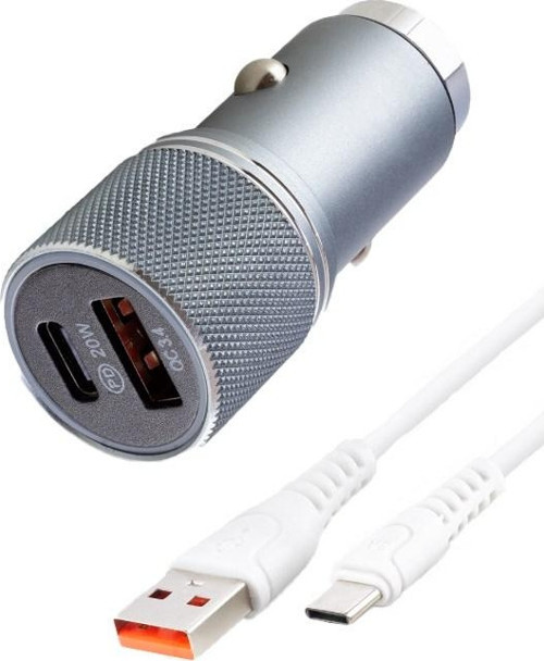 Araç İçi Çakmaklık Şarj 20 Watt USB TO TYPE-C KABLOLU CR94