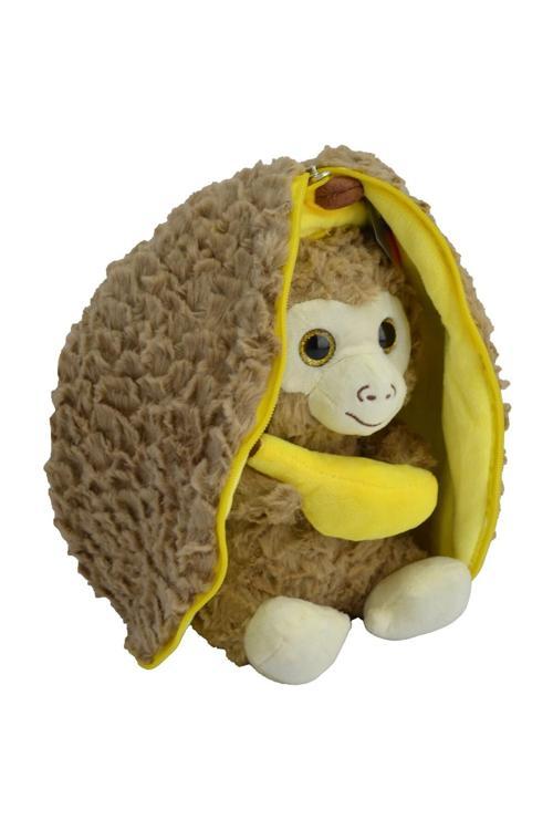 Peluş Maymun Hem Muz Hem Maymun 30 Cm