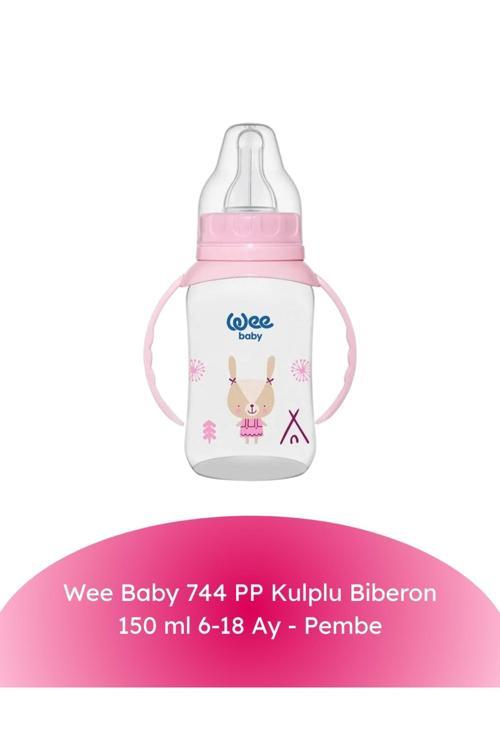 744 PP Kulplu Biberon 150 ml 6-18 Ay - Pembe