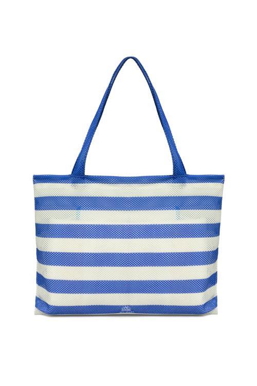 Çizgili Mavi Beyaz File Çanta