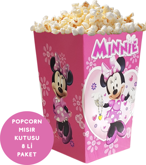 Popcorn Mısır Kutusu Minnie Mouse Temalı 8 li Paket