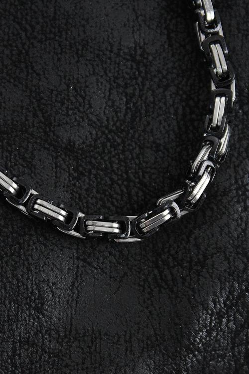 Bakımlı Erkek için Silver Çelik Zincir Kral Kolye