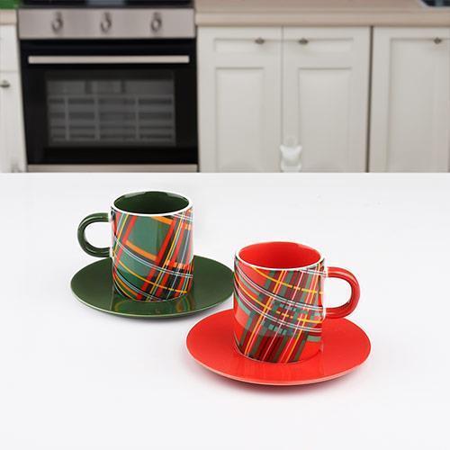 EKS-01 Porselen 2 li Fincan Takımı 90cc 2 Renk