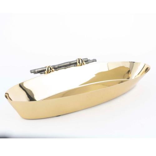 Gold Tel Sarma Oval Tabak 38x16cm