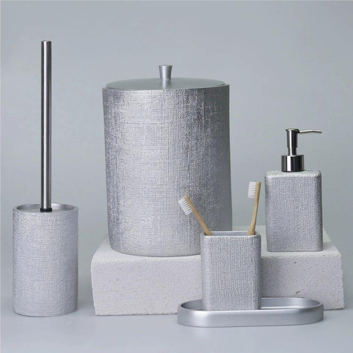 Linen Banyo Setı Gümüş