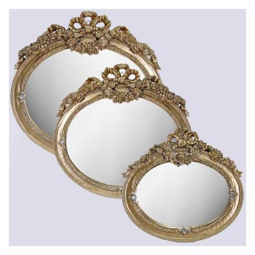 Çiçek 3'lü Ayna Altın