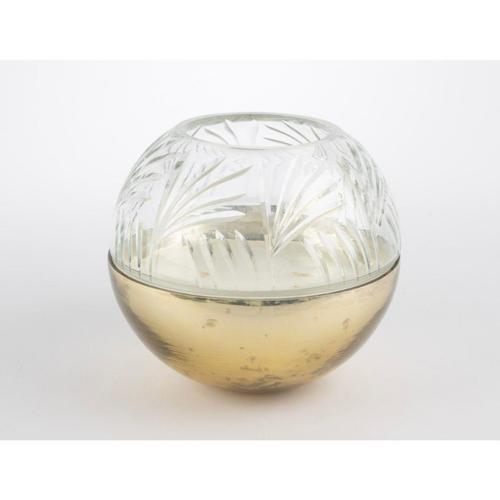 Bronz Cam Kapaklı Mum 18x16cm