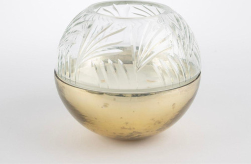 Bronz Cam Kapaklı Mum 18x16cm