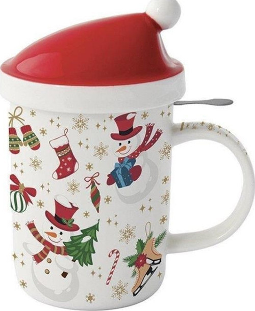 Porselen Kupa, Kapaklı ve Metal Demlikli 370 ml 6 Farklı Tasarım