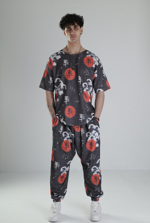 Kırmızı Chinese Desenli Takım COC2013