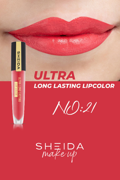 Long Lasting Uzun Süre Kalıcı Mat Likit Ruj - Yoğun Pigment & E Vitaminli Formül - No 21