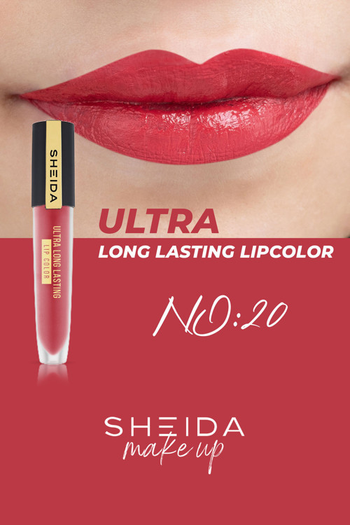 Long Lasting Uzun Süre Kalıcı Mat Likit Ruj - Yoğun Pigment & E Vitaminli Formül - No 20