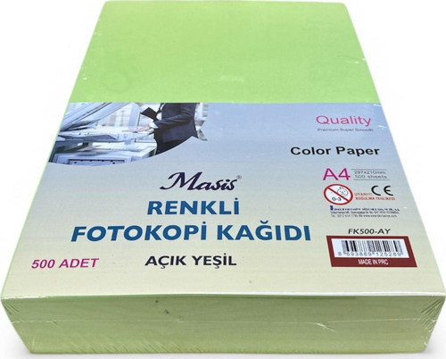 A4 Renkli Fotokopi Kağıdı 500 lü Açık Yeşil