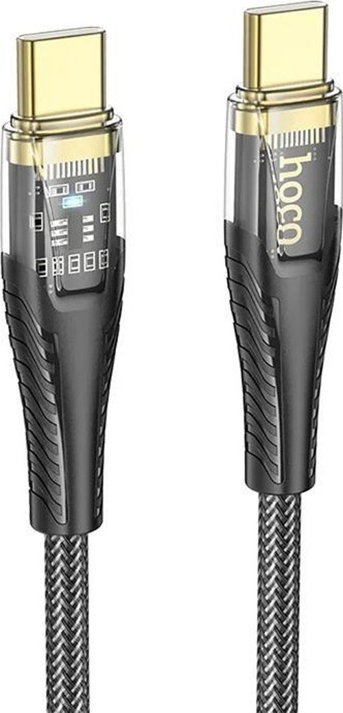 U121 Gold standard Transparent Discovery Edition 60W Type-C to Type-C Hızlı Şarj ve Data Kablosu 1.2Metre