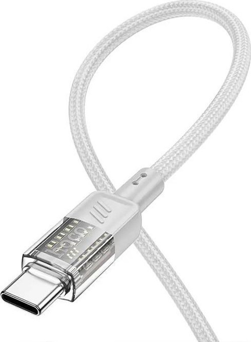 U129 Transparan Type-C to Type-C 60W Data ve Şarj Kablosu 1.2m