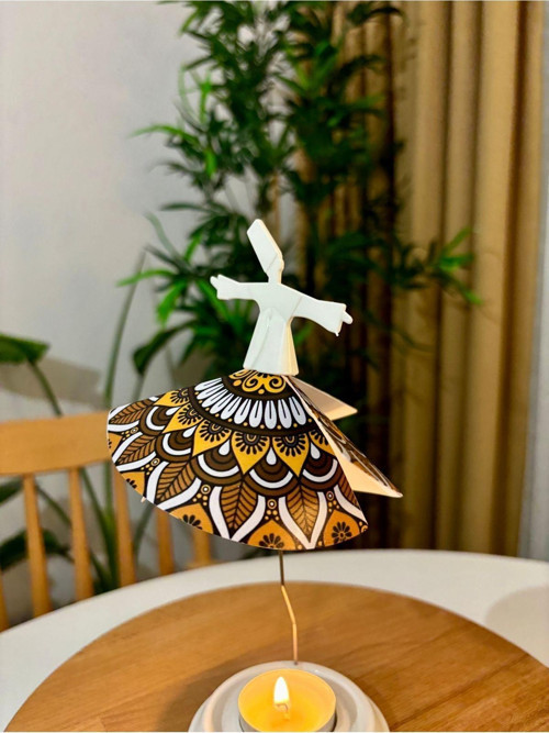 Mum Işığıyla Dönen Semazen - Dönen Mumluk - Kamer