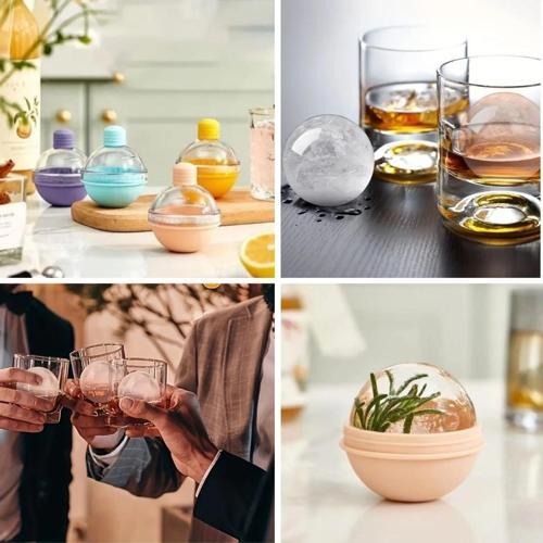 Buz Kalıbı Hunili Altı Silikon Kolay Çıkabilen Büyük Boy Küre Buzluk