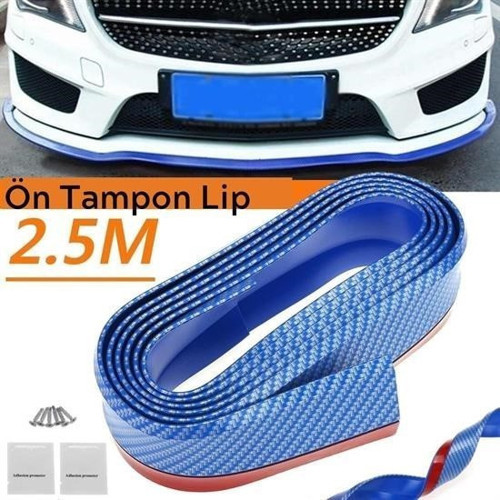 Araba Oto Ön Tampon Koruyucu Kauçuk Pratik Tampon Şerit Bant Döşeme Kiti Mavi 2,5 Metre