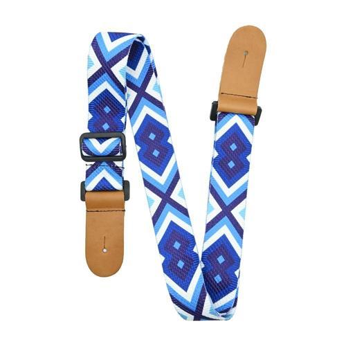 Guitars Mavi Geometrik Desenli Gitar Askısı