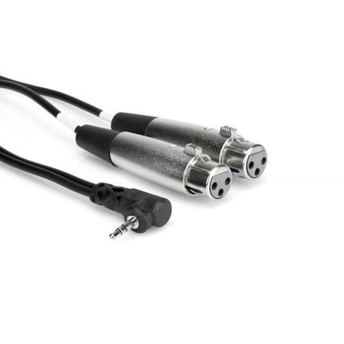 3.5 mm. 90 derece TRS (M)  Dual XLR (F) Stereo Breakout kablo, 1.5 mt.