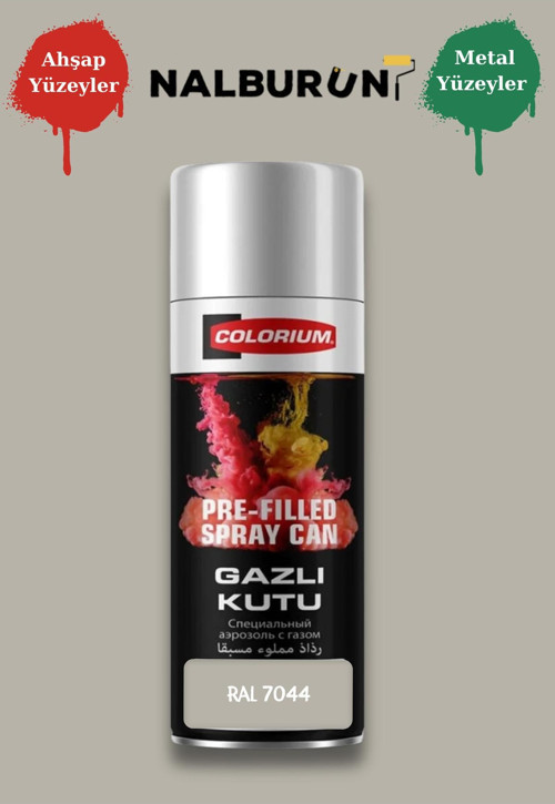K7 Ral Renkleri 400 Ml Özel Doldurulmuş Selülozik Mat Sprey Boya Ral 7044 Ipek Gri