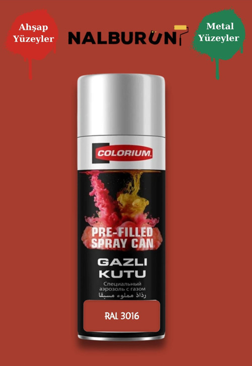 K7 Ral Renkleri 400 Ml Özel Doldurulmuş Selülozik Mat Sprey Boya Ral 3016 Mercan
Kırmızısı