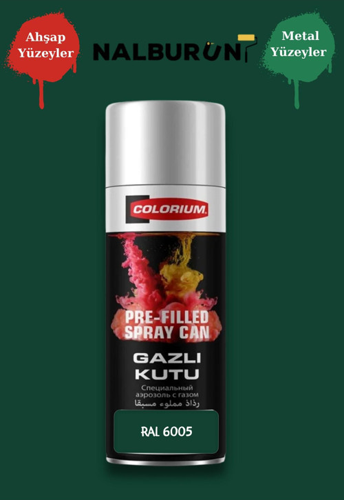K7 Ral Renkleri 400 Ml Özel Doldurulmuş Selülozik Mat Sprey Boya Ral 6005 Gri Yeşil