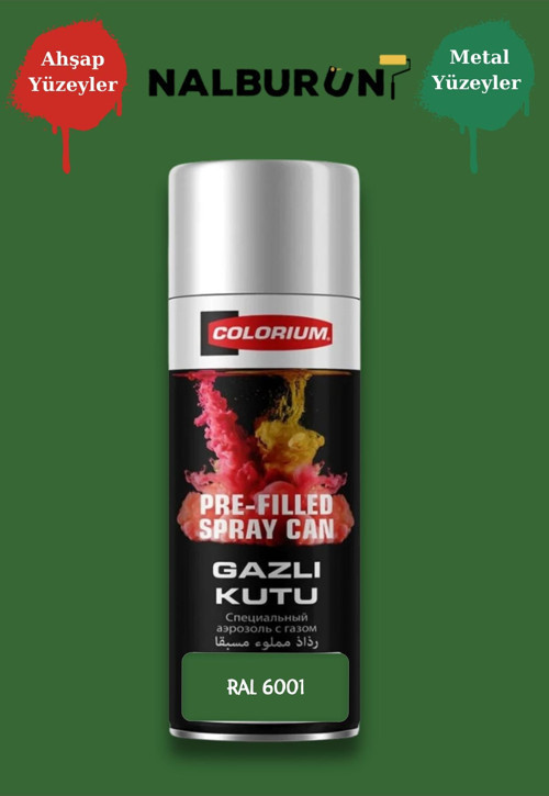 K7 Ral Renkleri 400 Ml Özel Doldurulmuş Selülozik Mat Sprey Boya Ral 6001 Zümrüt Yeşili