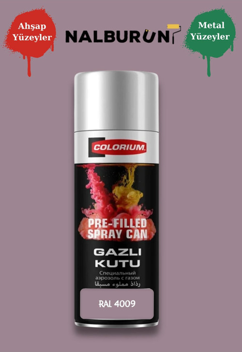 K7 Ral Renkleri 400 Ml Özel Doldurulmuş Selülozik Mat Sprey Boya Ral 4009 Pastel Mor