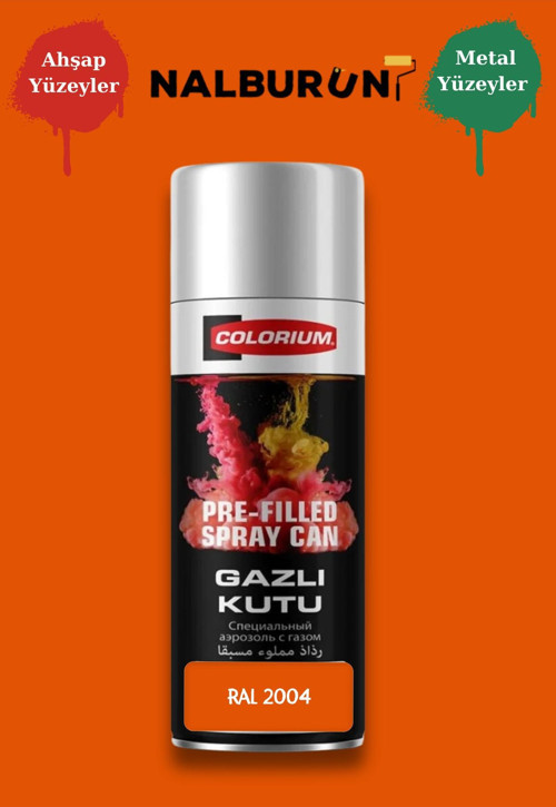 K7 Ral Renkleri 400 Ml Özel Doldurulmuş Selülozik Mat Sprey Boya Ral 2004 Temiz Turuncu