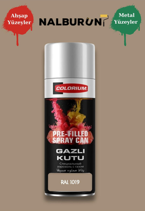 K7 Ral Renkleri 400 Ml Özel Doldurulmuş Selülozik Mat Sprey Boya Ral 1019 Yeşil Bej