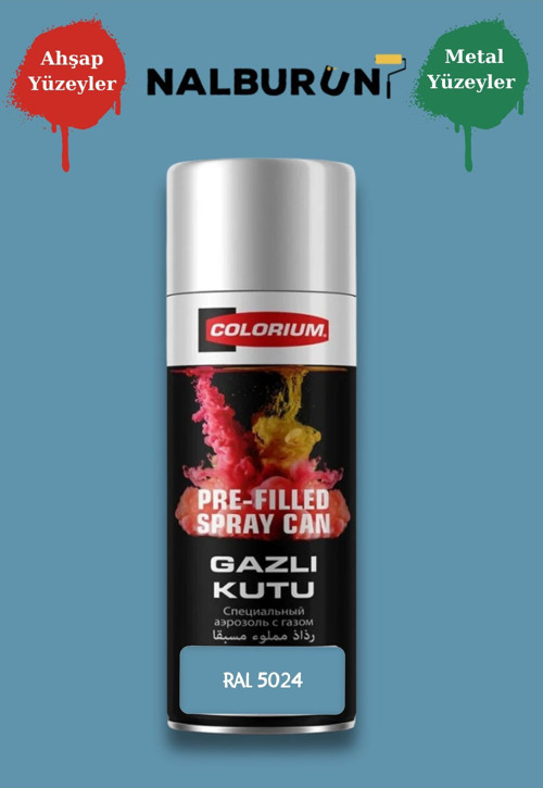 K7 Ral Renkleri 400 Ml Özel Doldurulmuş Selülozik Mat Sprey Boya Ral 5024 Pastel Mavi