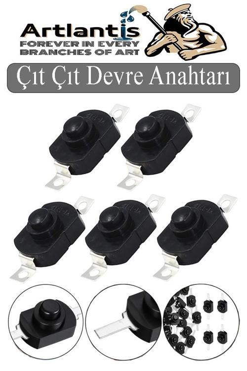 Mini Anahtar Arapuar Çıtçıt Anahtar 5 Adet Siyah Elektrik Devresi İçin Açma Kapama Düğmesi Deney On / Off Siyah Anahtar
