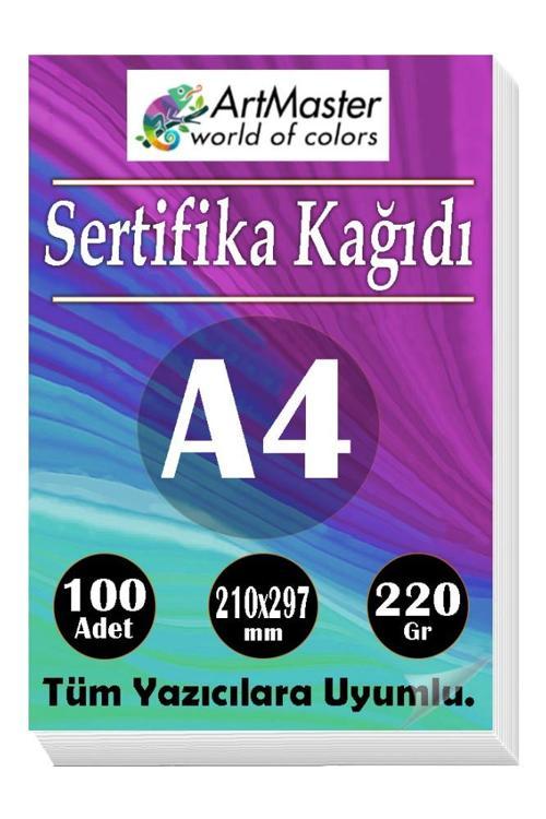 A4 Sertifika Kağıdı 100 Adet Gramajlı Fotokopi Kağıdı 220 gr Tüm Yazıcılara Uyumlu 21x29.7 cm Kalın Baskı Kağıdı Kalın