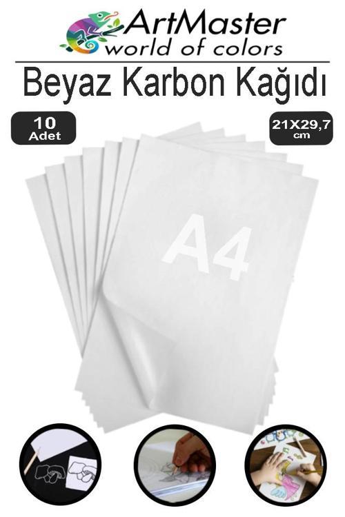 Karbon Kağıdı A4 Beyaz 10 Adet 21x29,7 cm Transfer Kağıdı Kopya Kağıdı Renkli Karbon Kağıdı Ahşap Seramik Metal Cam