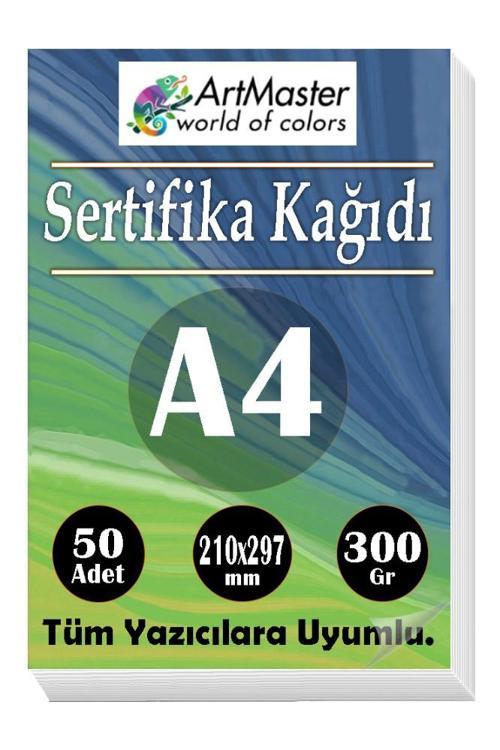 A4 Sertifika Kağıdı 50 Adet Gramajlı Fotokopi Kağıdı 300 gr Tüm Yazıcılara Uyumlu 21x29.7 cm Kalın Baskı Kağıdı Kalın