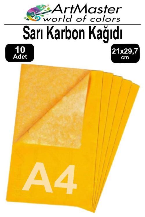 Karbon Kağıdı A4 Sarı 10 Adet 21x29,7 cm Transfer Kağıdı Kopya Kağıdı Renkli Karbon Kağıdı Ahşap Seramik Metal Cam