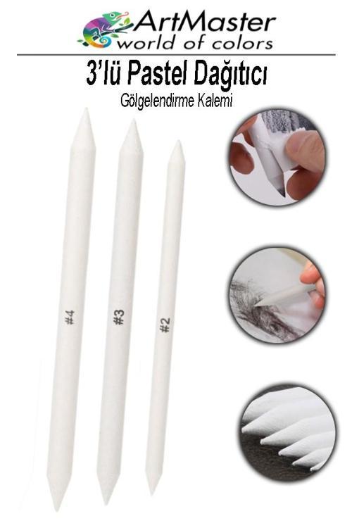 Gölgelendirme Kalemi Pastel Dağıtıcı 3 Lü 1 Paket Dağıtıcı Kalem Kara Kalem Kaynaştırma Kalemi Gölgelendirme Kalem Seti
