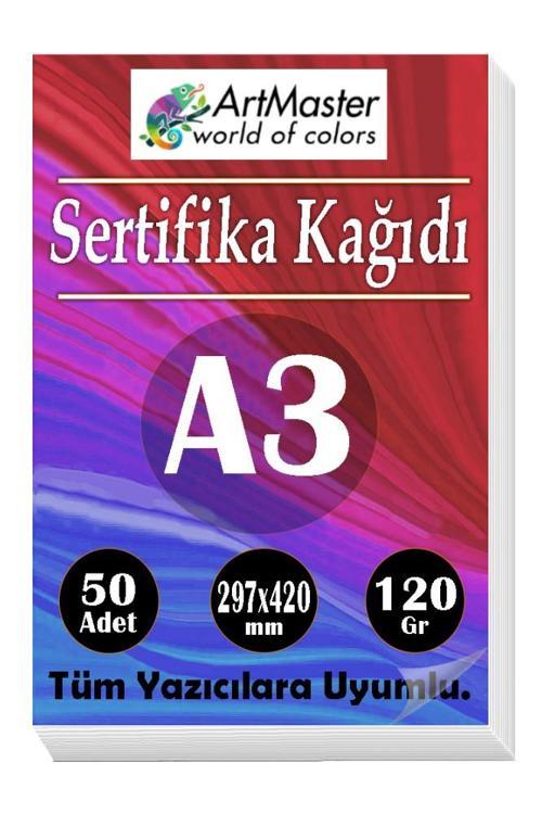 A3 Sertifika Kağıdı 50 Adet 120 Gram Kalın Fotokopi Kağıdı Tüm Yazıcılara Uyumlu 29.7x42 cm Kalın Baskı Kağıdı