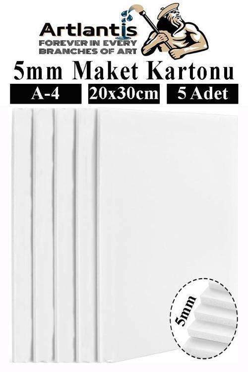Maket Kartonu Beyaz Fotoblok 5 mm A4 20x30 cm 5 Adet Hobi Sanat Okul Köpüklü Straforlu Maket Kartonu Maket Yapımı