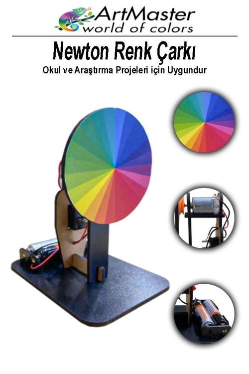 Newton Renk Çarkı Yapım Seti 12x7x10 cm 1 Adet Okul Sınıf Fen Bilimleri Deney Setleri Nevton Çarkı Yapımı