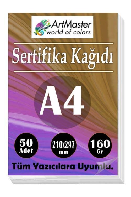 A4 Sertifika Kağıdı 50 Adet Gramajlı Fotokopi Kağıdı 160 gr Tüm Yazıcılara Uyumlu 21x29.7 cm Kalın Baskı Kağıdı Kalın
