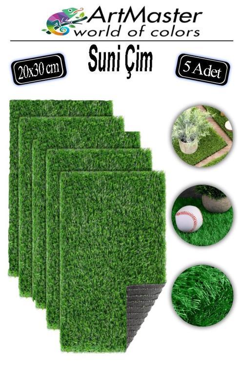 Yapay Çim 20x30 cm 5 Adet A4 Boyutunda Dekoratif Maket Çim Yapay Çim Halı Teraryum Suni Çim 