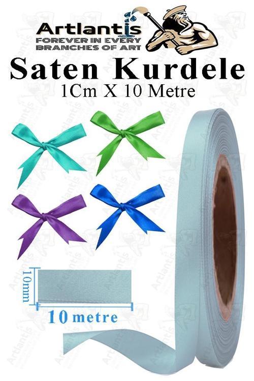 Kurdele Saten 1 Cm 10 Metre 1 Adet Saten Kurdela Parlak Hediye ve Süsleme Şeridi Süs Paketleme Çiçek Saç El Sanatı