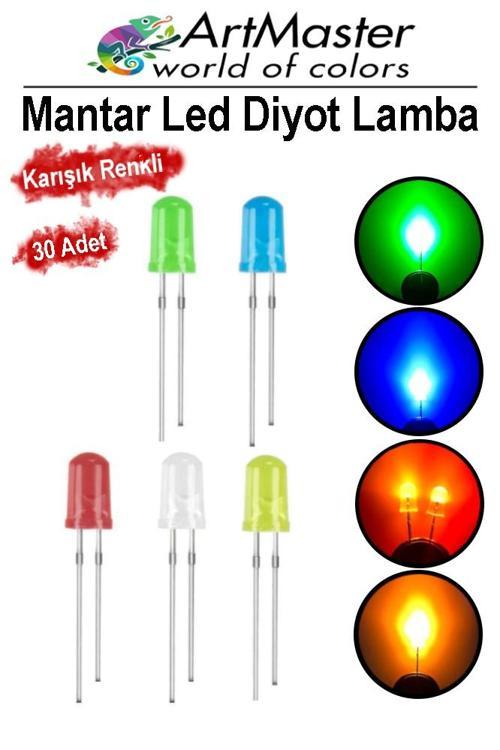 Mantar Led Lamba Diyot 30 Lu 1 Paket Karışık Renkli 4.8 mm Led Lamba Mini Mantar Elektronik Aydınlatma Ampulü