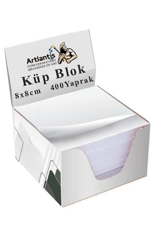 Masaüstü Küp Blok Not Kağıdı 1 Paket 8x8 cm Beyaz Küp Not Kağıdı Kare Kağıt Beyaz Boş Kağıt 400 Yaprak Hatırlatma Ofis