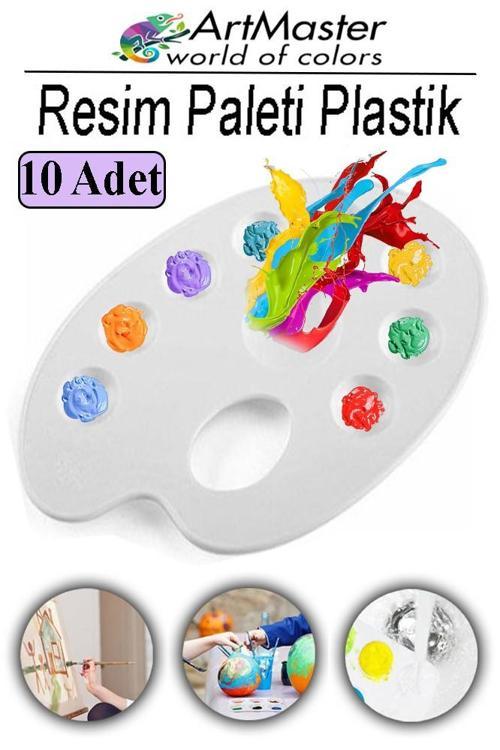 Resim Paleti 10 Adet Plastik Boyama Paleti Godeli Ressam Paleti Akrilik Boya Guaj Boya Suluboya Resim Yapma Boya Paleti