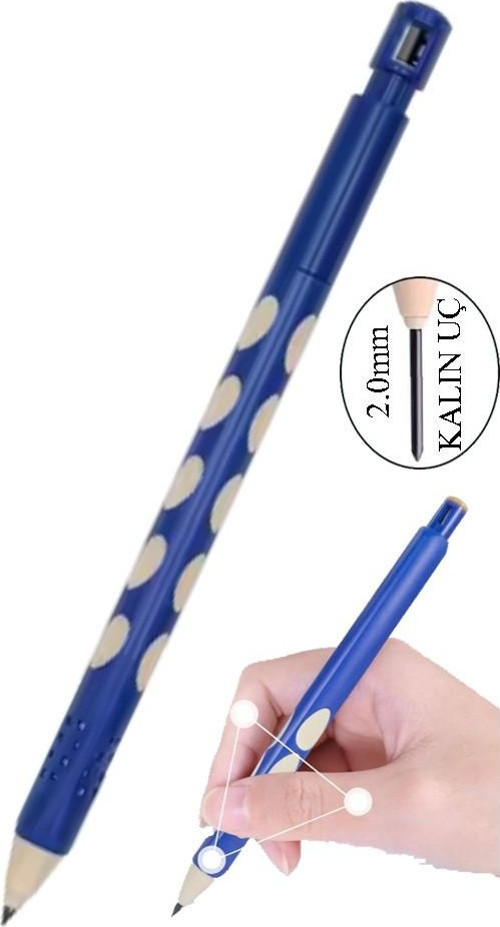 Kalın Uçlu Versatil Kalem 2.0 mm 1 Adet Kalın Uçlu Başlangıç Kalem 2,0mm Sınav Kalemi 2.0 Mekanik Uçlu Kurşun Kalem